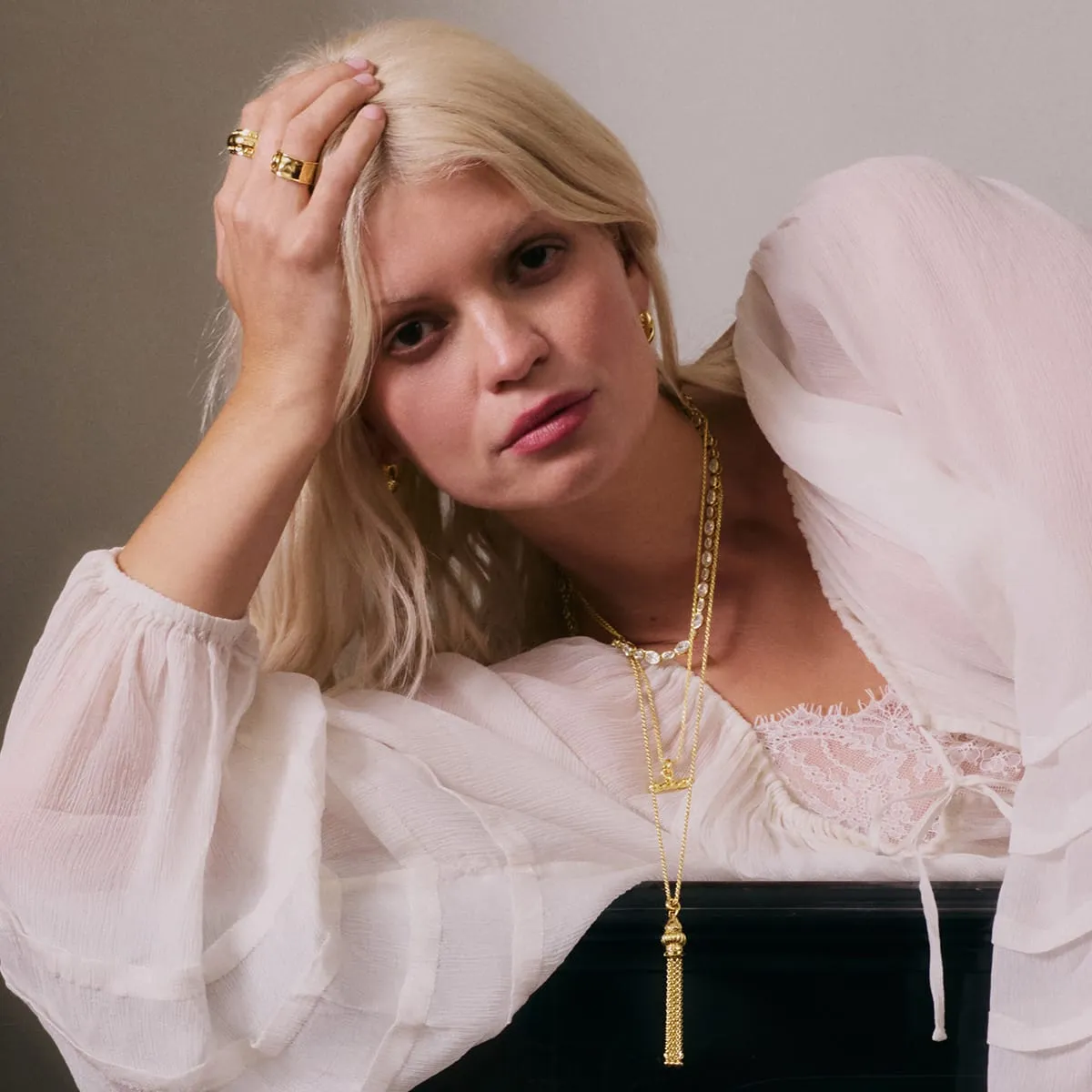 Free People Adeline Tennis Necklace 18ct Gold Plate sold by Daisy Jewellery product image thumbnail 4