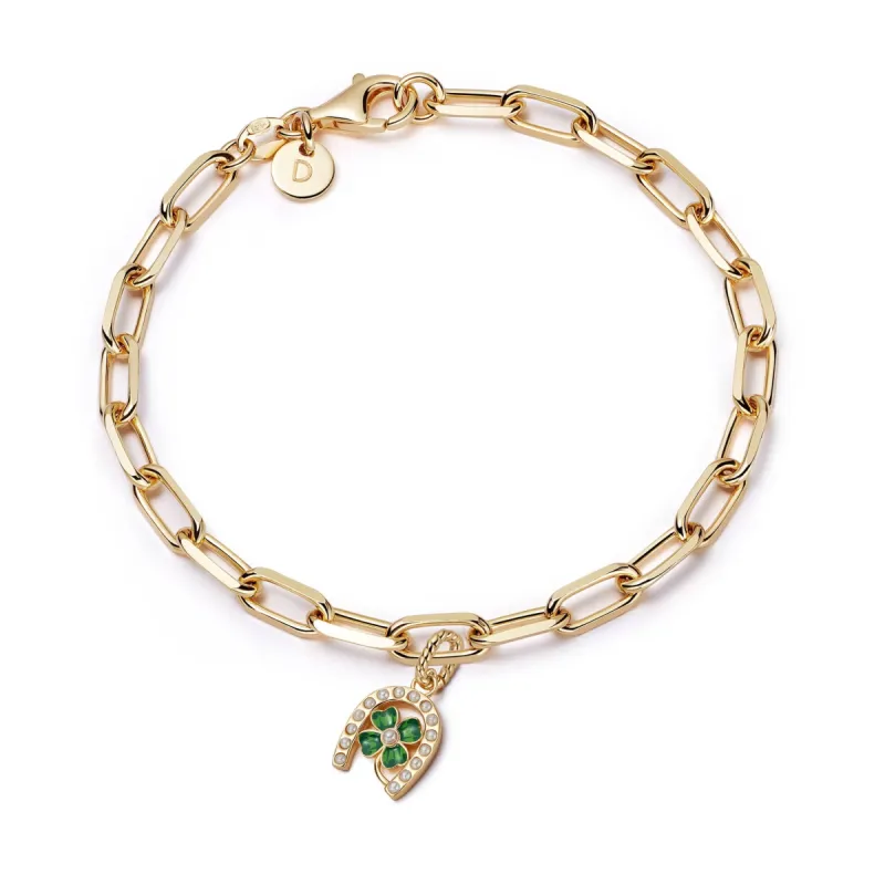 Shrimps Clover Charm Bracelet 18ct Gold Plate sold by Daisy Jewellery