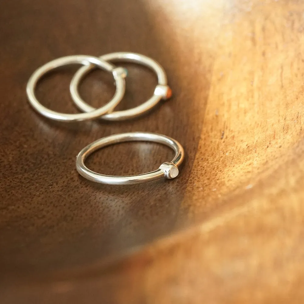 Rainbow Moonstone Healing Stone Ring Sterling Silver sold by Daisy Jewellery product image thumbnail 3