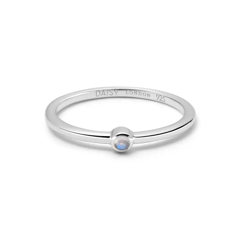 Rainbow Moonstone Healing Stone Ring Sterling Silver sold by Daisy Jewellery