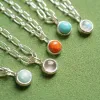 Amazonite Chunky Healing Stone Necklace Sterling Silver sold by Daisy Jewellery