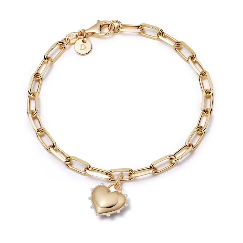 Shrimps Heart Charm Bracelet 18ct Gold Plate sold by Daisy Jewellery