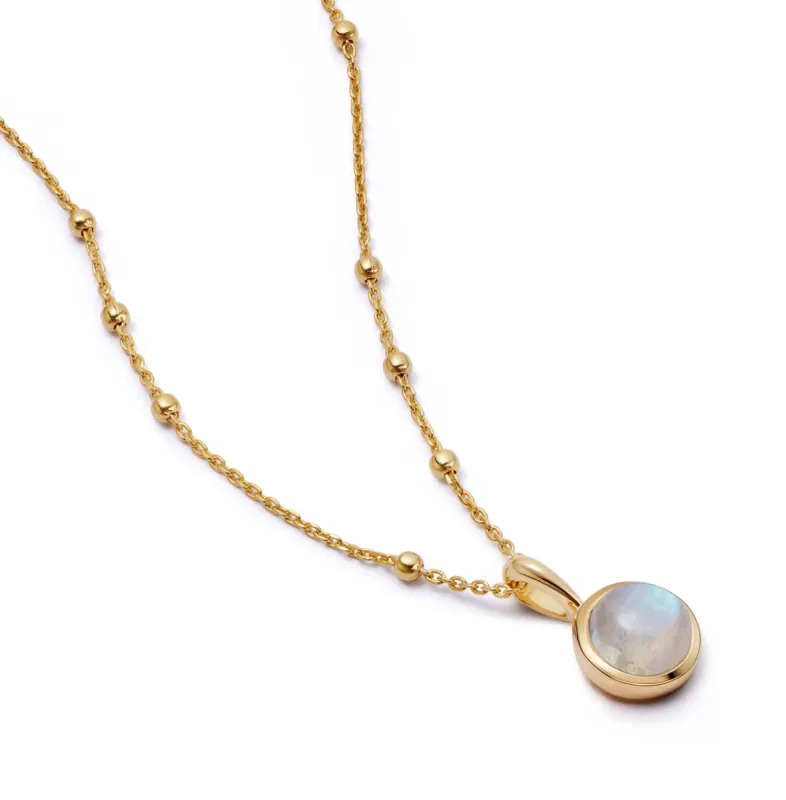 Rainbow Moonstone Healing Stone Necklace 18ct Gold Plate sold by Daisy Jewellery