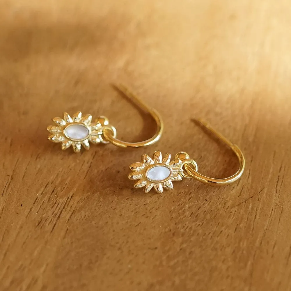 Daisy Mother of Pearl Drop Earrings 18ct Gold Plate sold by Daisy Jewellery product image thumbnail 3