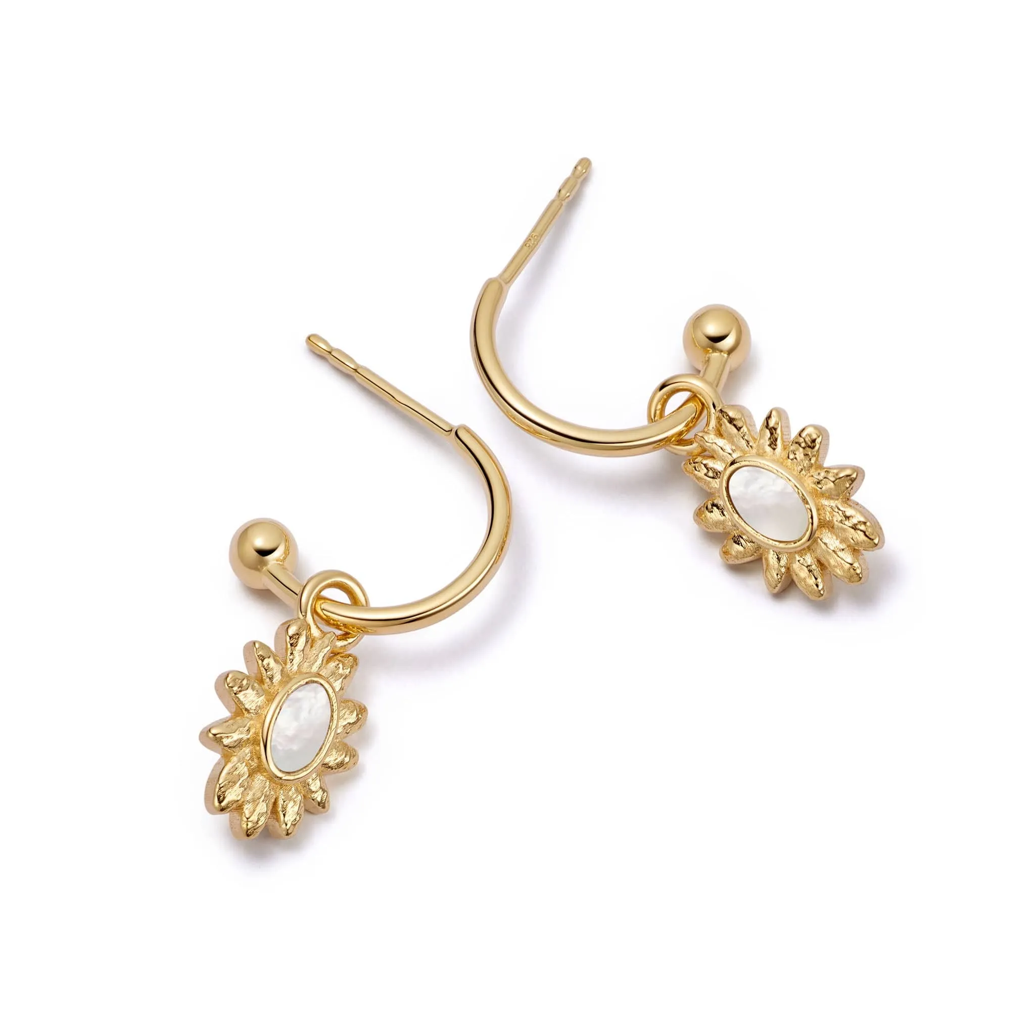 Daisy Mother of Pearl Drop Earrings 18ct Gold Plate sold by Daisy Jewellery