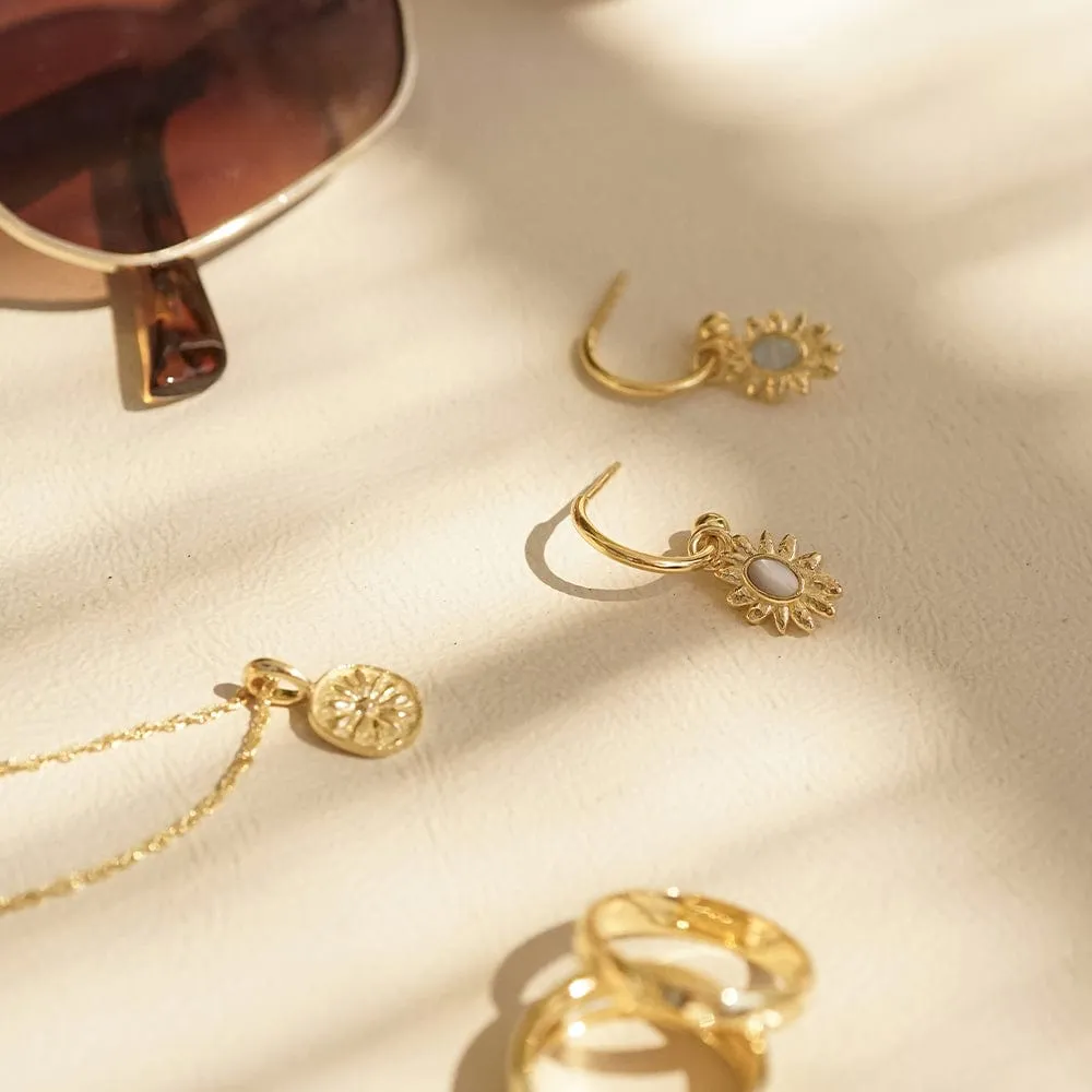 Daisy Mother of Pearl Drop Earrings 18ct Gold Plate sold by Daisy Jewellery product image thumbnail 5