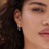 Rainbow Moonstone Healing Huggie Hoop Earrings Sterling Silver sold by Daisy Jewellery