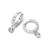 Rainbow Moonstone Healing Huggie Hoop Earrings Sterling Silver sold by Daisy Jewellery