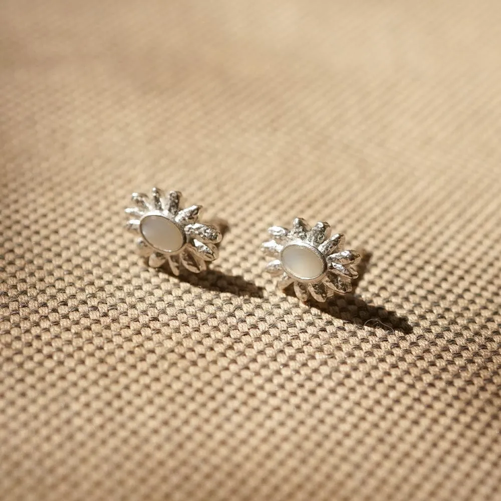 Daisy Mother of Pearl Stud Earrings Sterling Silver sold by Daisy Jewellery product image thumbnail 2