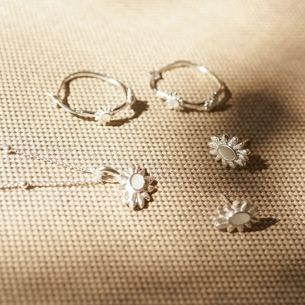 Daisy Mother of Pearl Stud Earrings Sterling Silver sold by Daisy Jewellery product image thumbnail 5