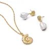 Pearl And Shells Layering Set 18ct Gold Plate sold by Daisy Jewellery