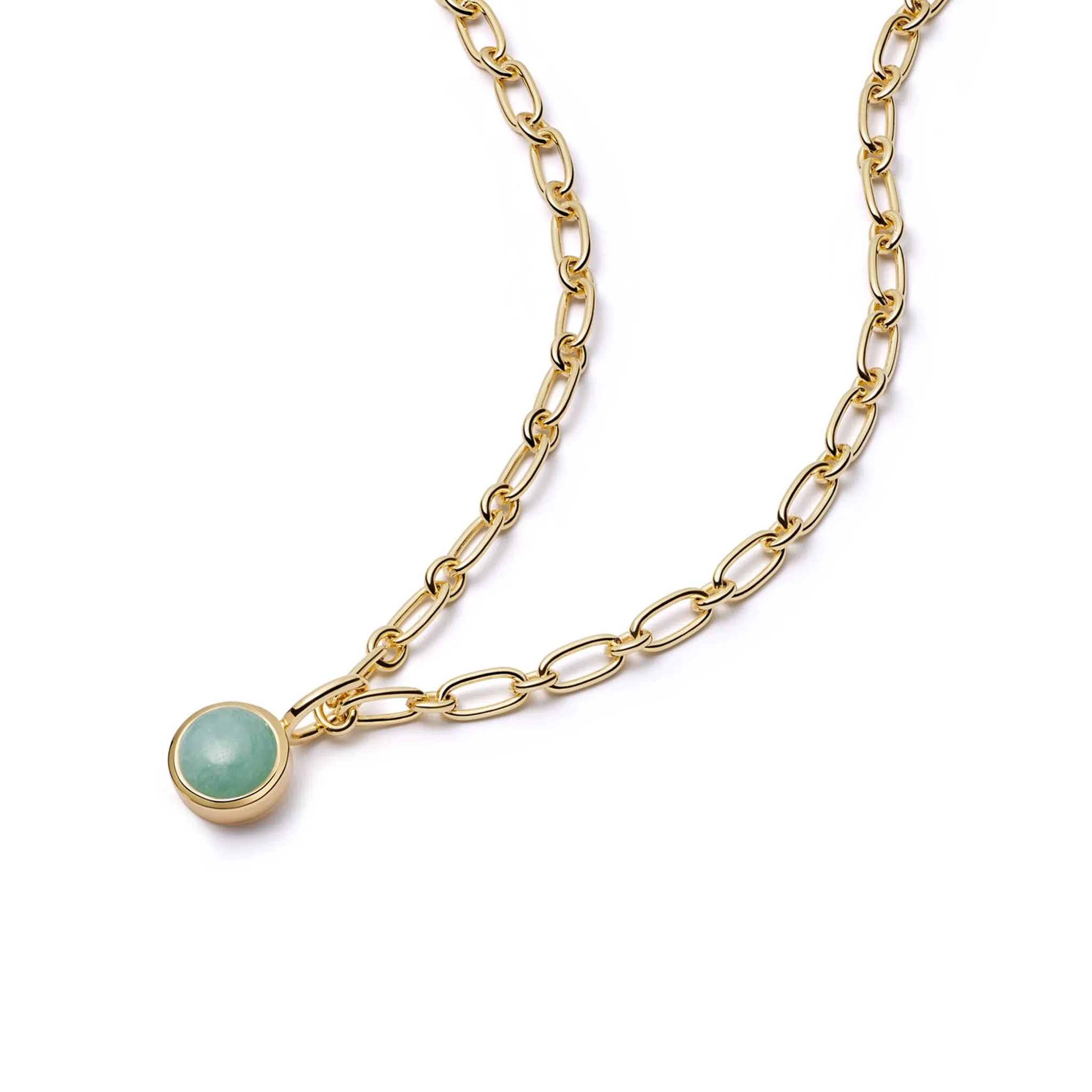 Amazonite Chunky Healing Stone Necklace 18ct Gold Plate sold by Daisy Jewellery
