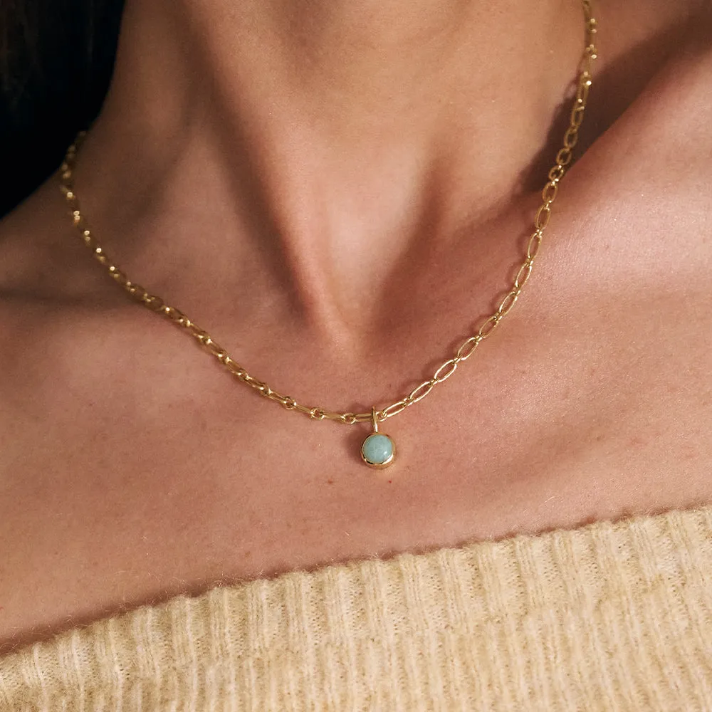 Amazonite Chunky Healing Stone Necklace 18ct Gold Plate sold by Daisy Jewellery product image thumbnail 2