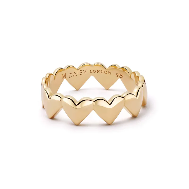 Heart Crown Band Ring 18ct Gold Plate sold by Daisy Jewellery
