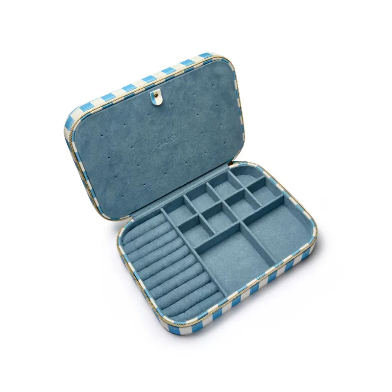 Blue Stripe Large Jewellery Case sold by Daisy Jewellery