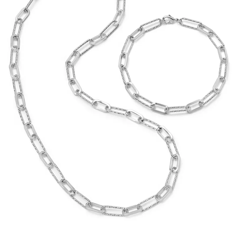 Polly Sayer Paper Clip Layering Set Sterling Silver sold by Daisy Jewellery