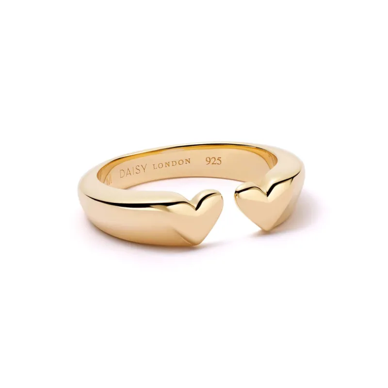 Heart Signet Ring 18ct Gold Plate sold by Daisy Jewellery