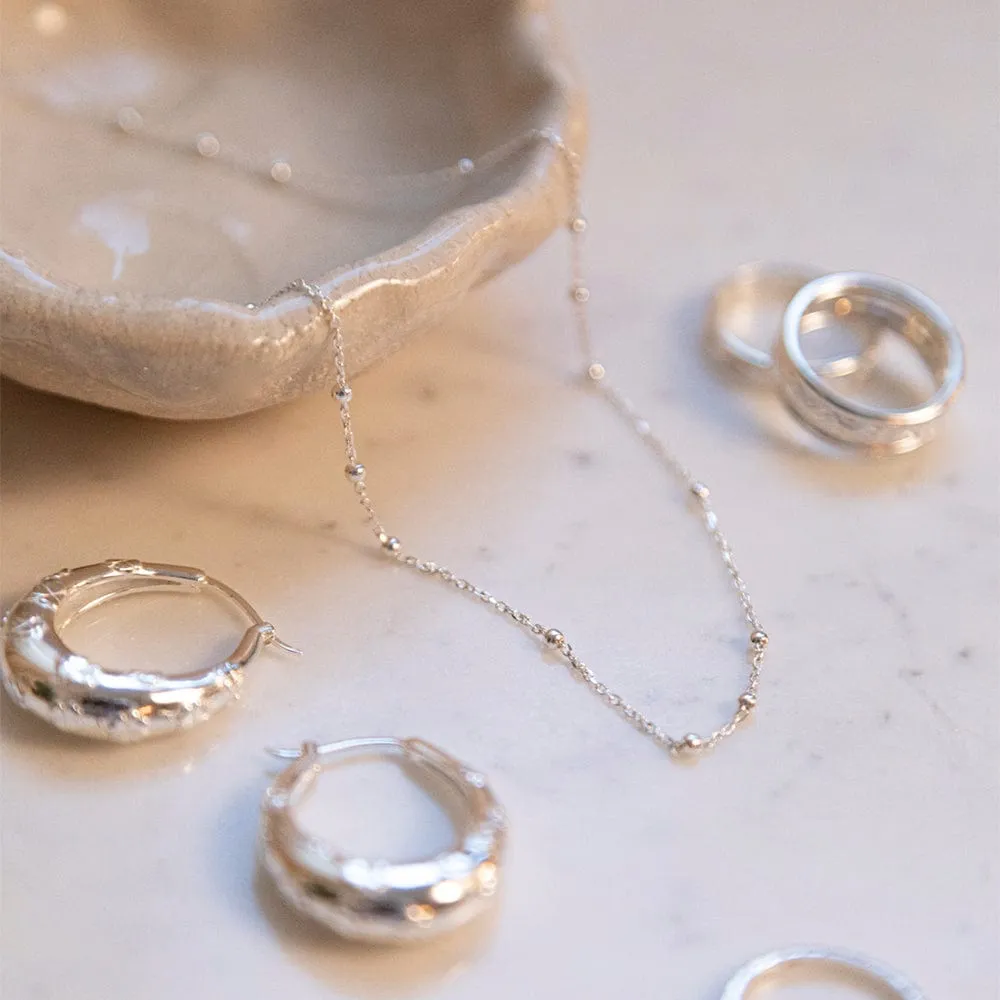 Beaded Layering Chain Necklace Sterling Silver sold by Daisy Jewellery product image thumbnail 3