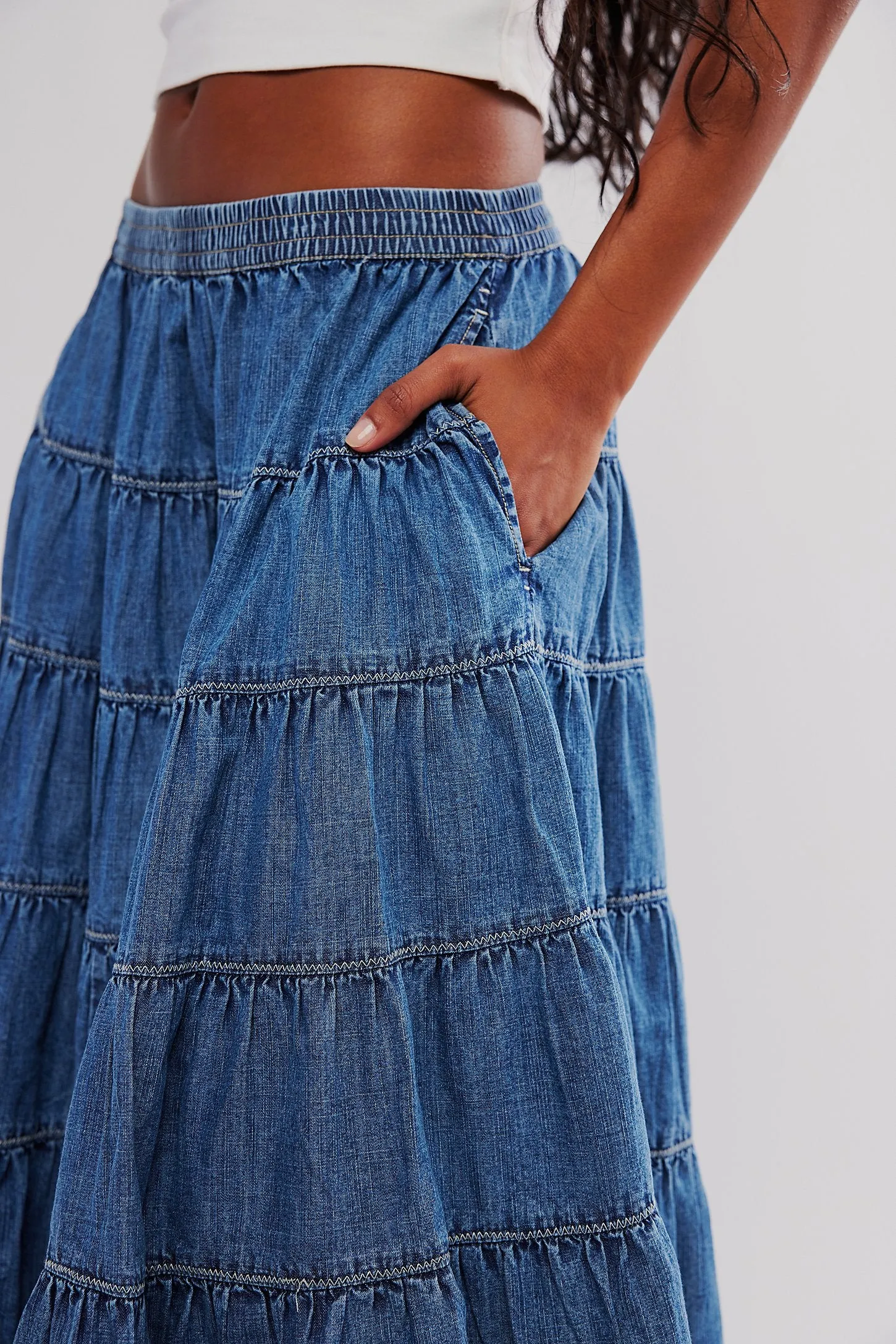 Full Swing Chambray Midi Skirt sold by Plenty product image thumbnail 3