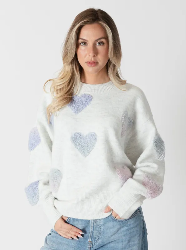 Ajax Eco Sherpa Heart Sweater sold by Plenty