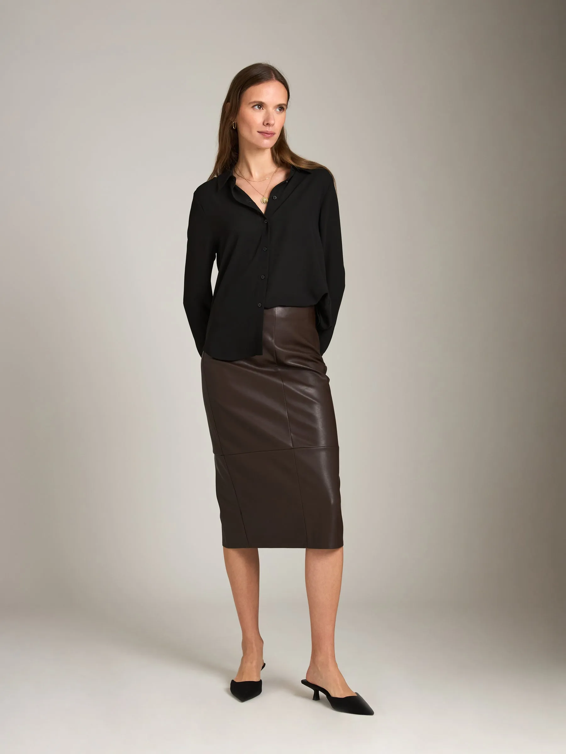 Butter Pleather Sadie Seamed Pencil Skirt sold by Plenty product image thumbnail 4