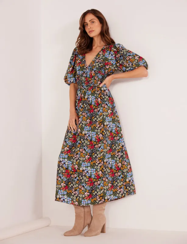 Josie Puff Sleeve Midi Dress sold by Plenty