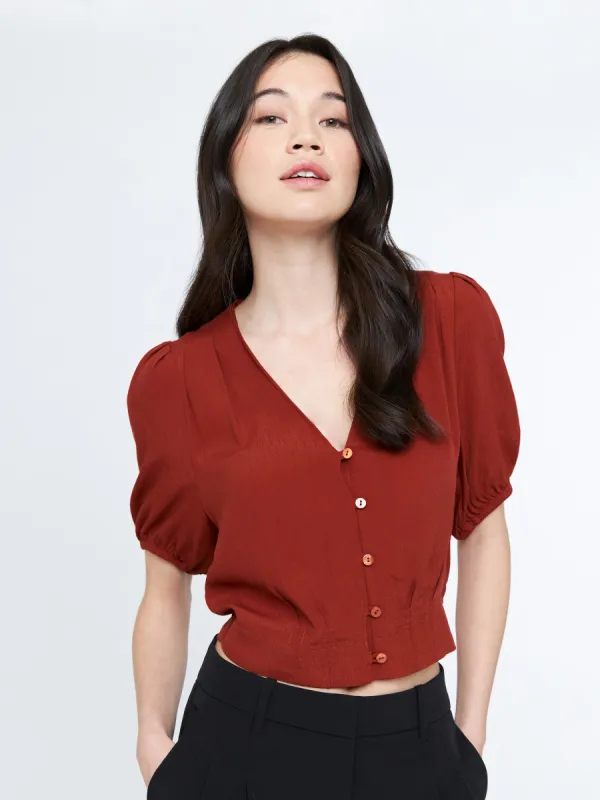 Aisha Puff Sleeve Blouse sold by Plenty