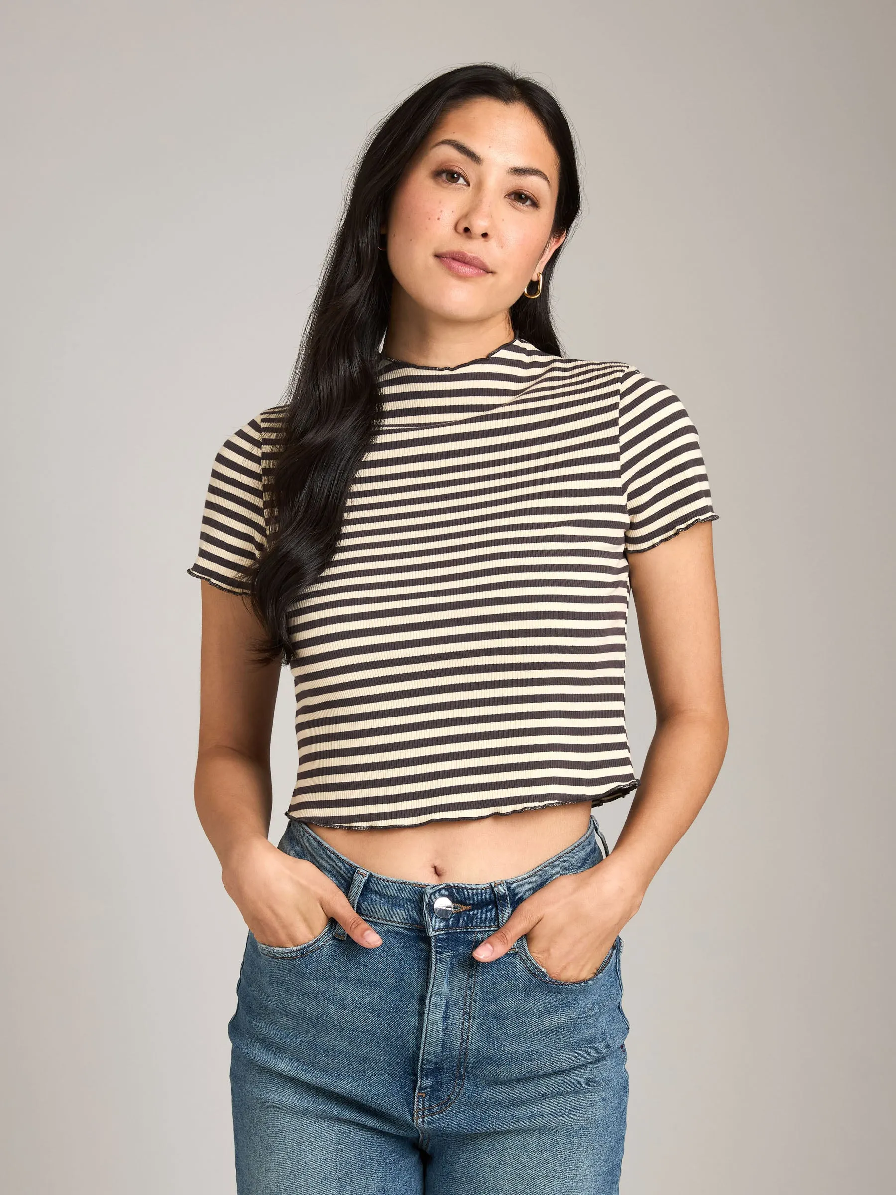 Stripe Rib Short Sleeve Top sold by Plenty product image thumbnail 2