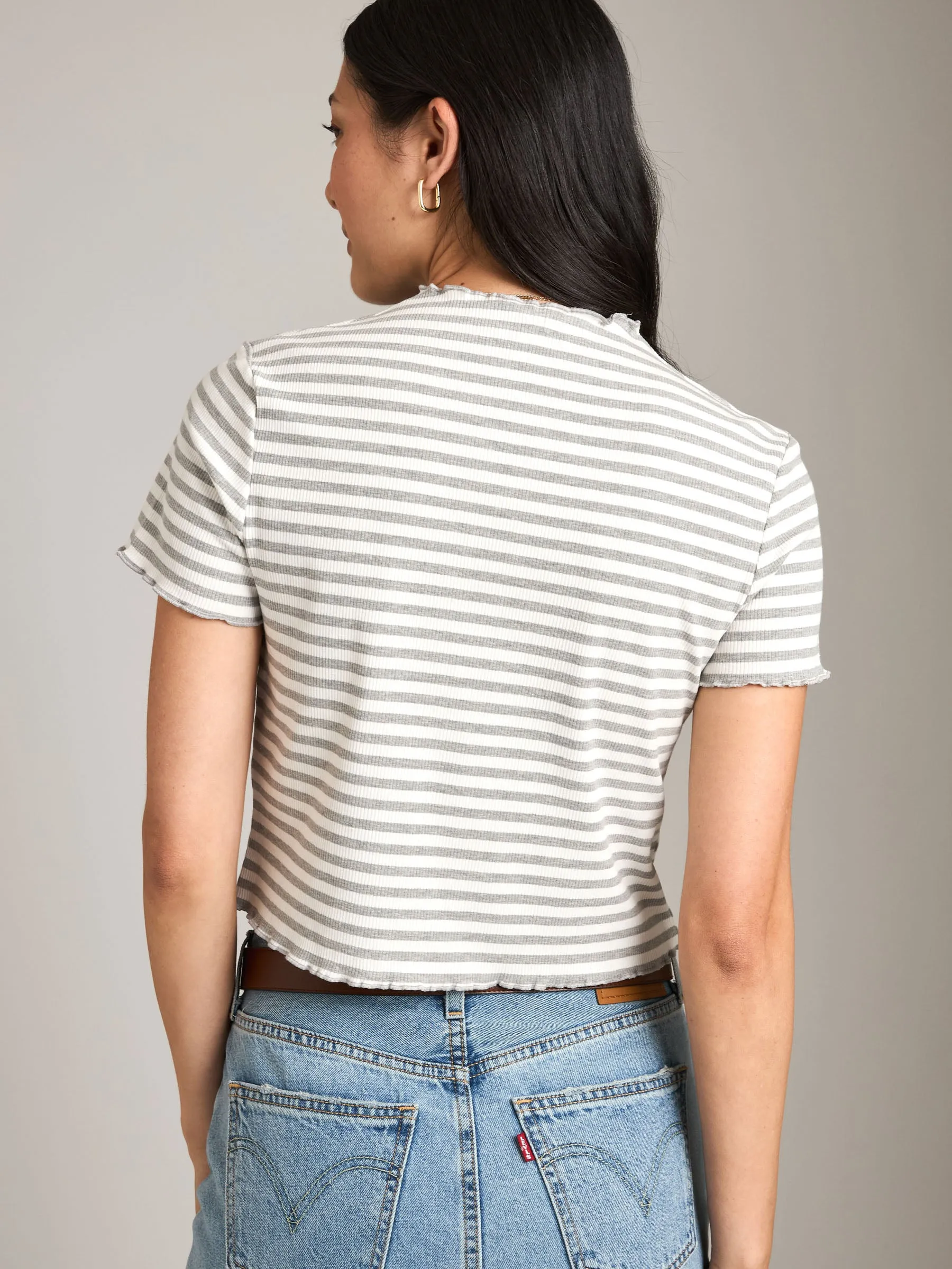 Stripe Rib Short Sleeve Top sold by Plenty product image thumbnail 3
