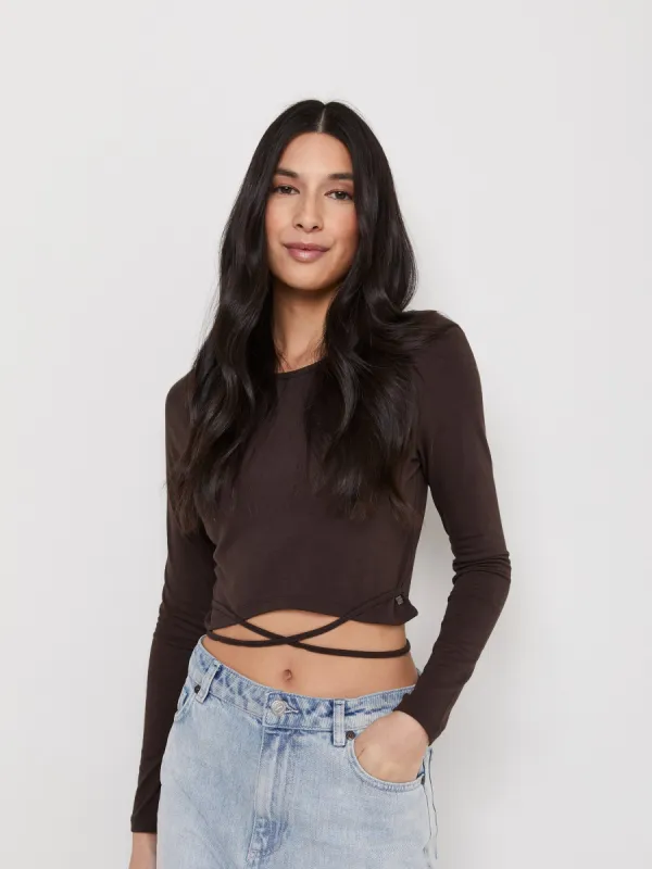 Nia Crop Tie Top sold by Plenty