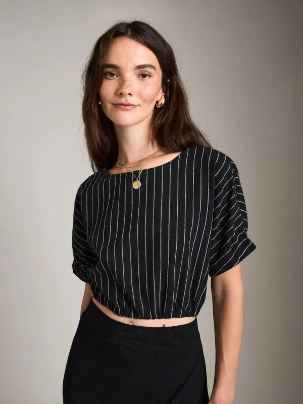 Balloon Sleeve Stripe Top sold by Plenty