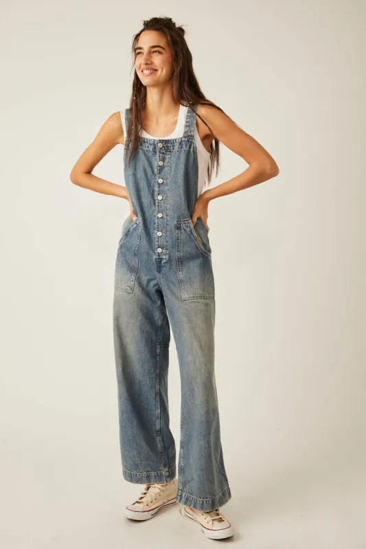 Field of Flowers Wide Leg Overalls sold by Plenty