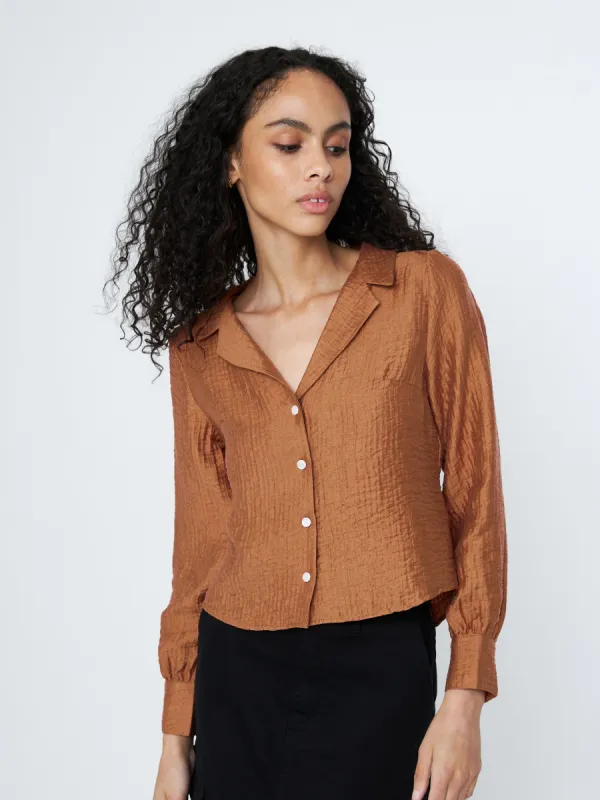 Amira Smocked Back Shirt sold by Plenty