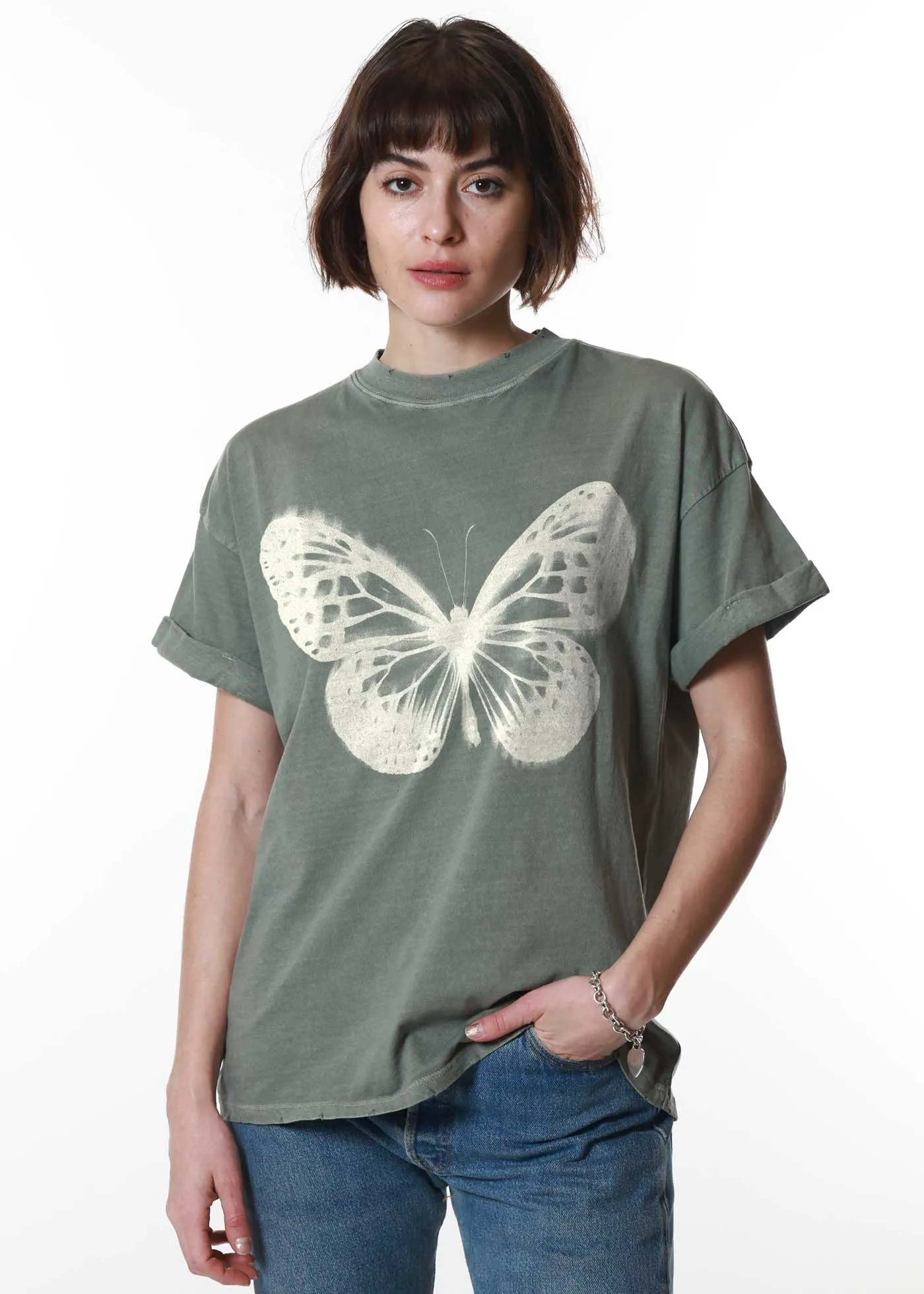 Cyanotype Butterfly Boyfriend Tee sold by Plenty
