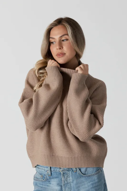 Evolet Rib Mockneck Sweater sold by Plenty