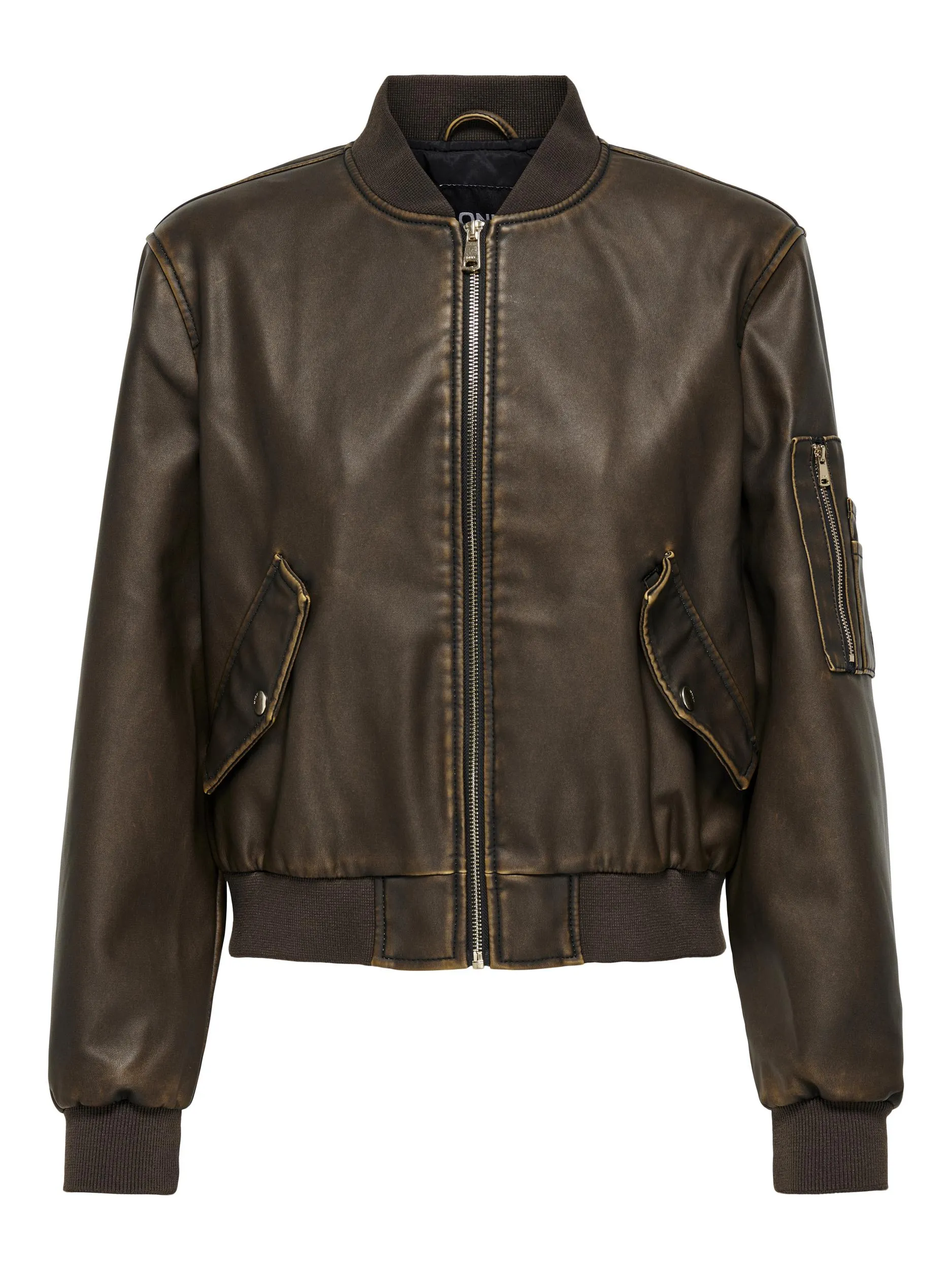 Halli Faux Leather Bomber sold by Plenty
