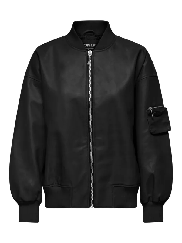 Claire Faux Leather Bomber sold by Plenty