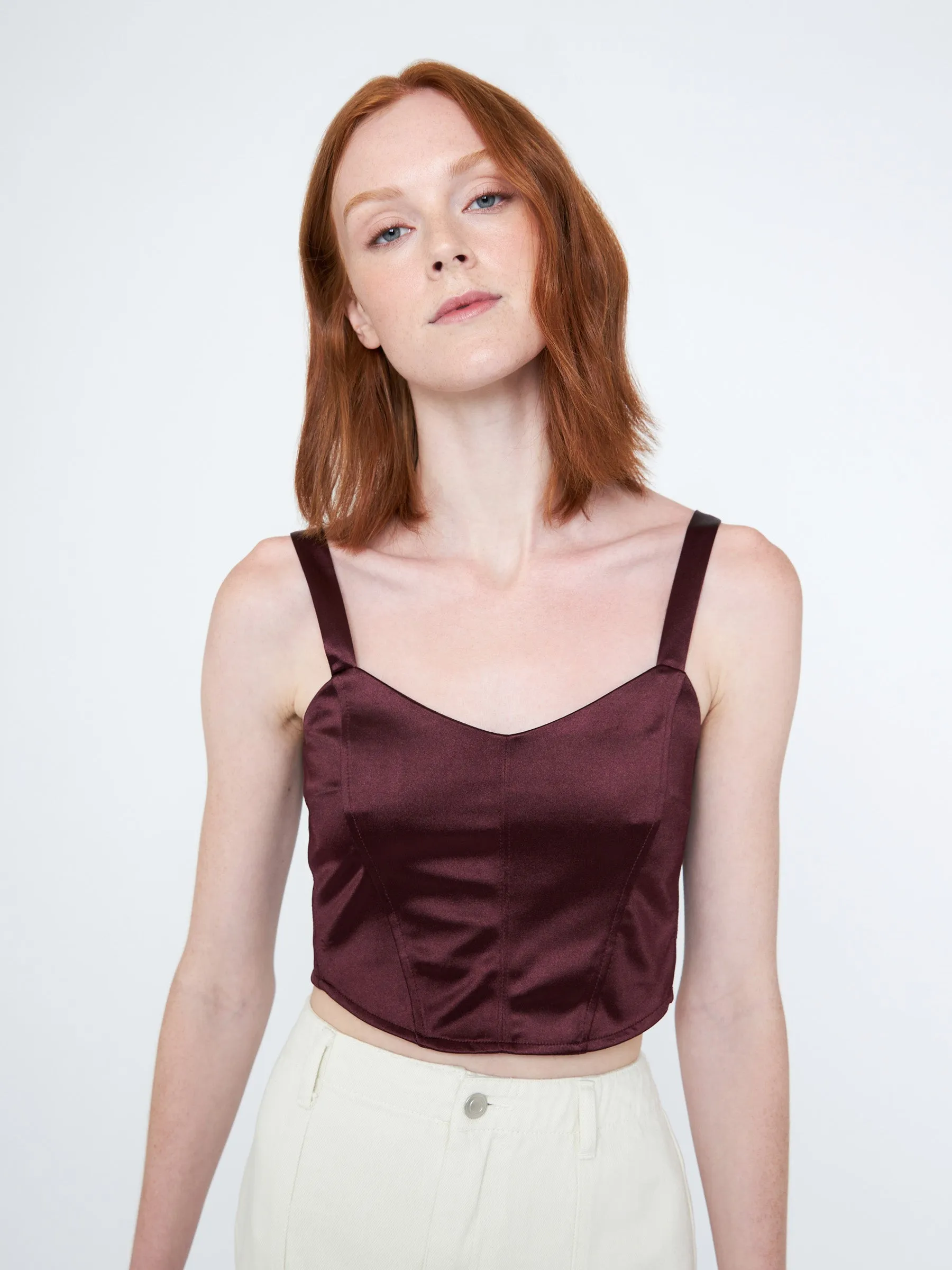 Satin Chiara Bustier sold by Plenty