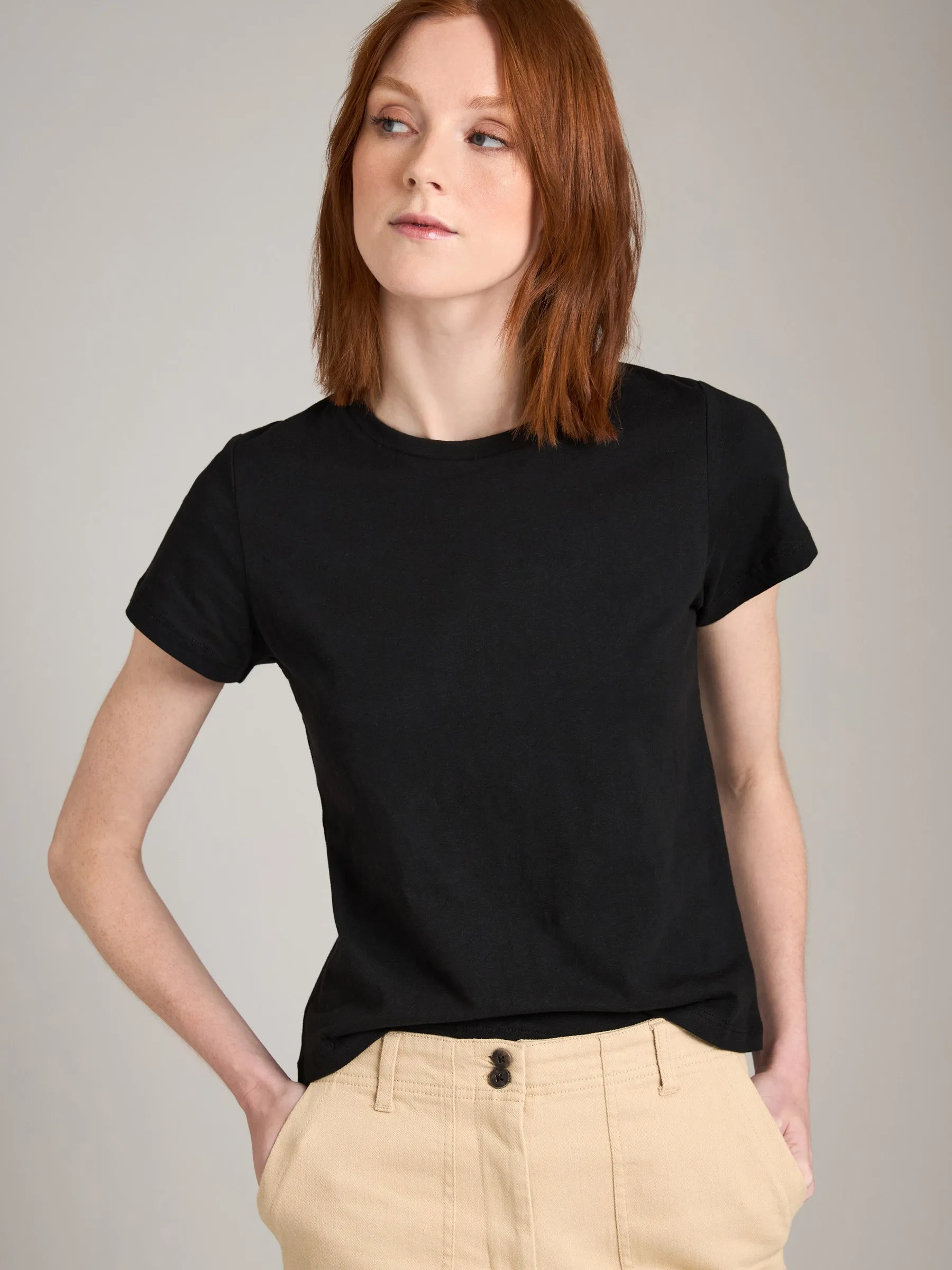 Vintage Cotton Linen Sophia Soft Crew Tee sold by Plenty product image thumbnail 2