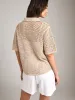 Bronte Open Knit Polo sold by Plenty