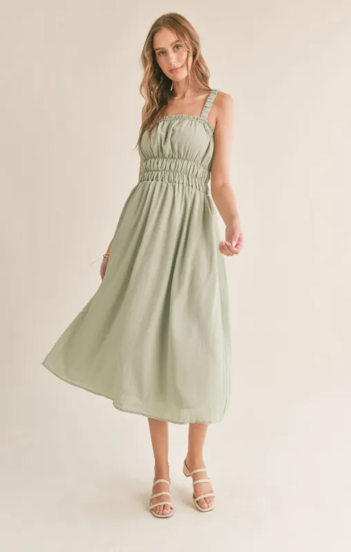 The Heat Gathered Midi Dress sold by Plenty