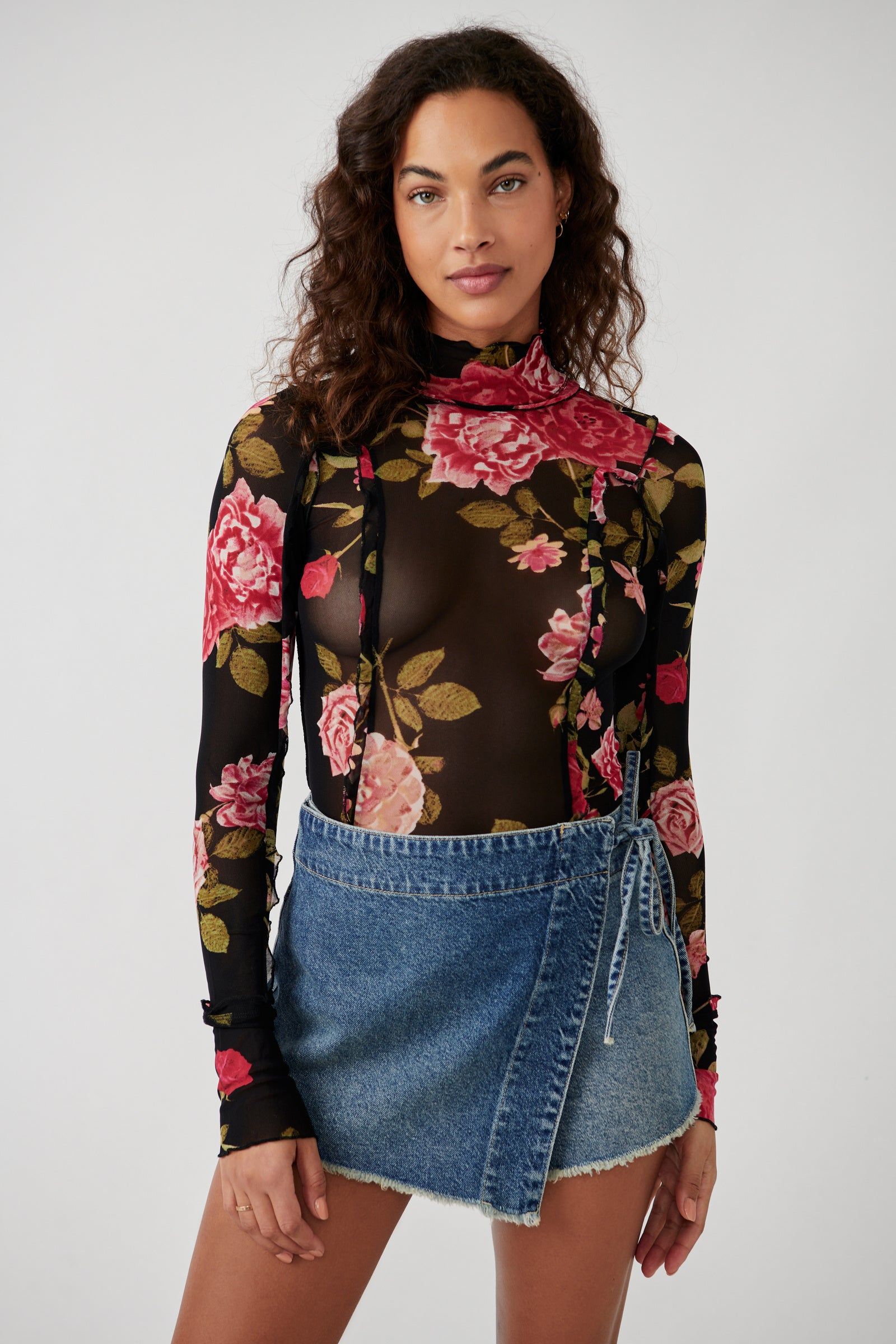 Charlie Printed Mesh Longsleeve Top sold by Plenty