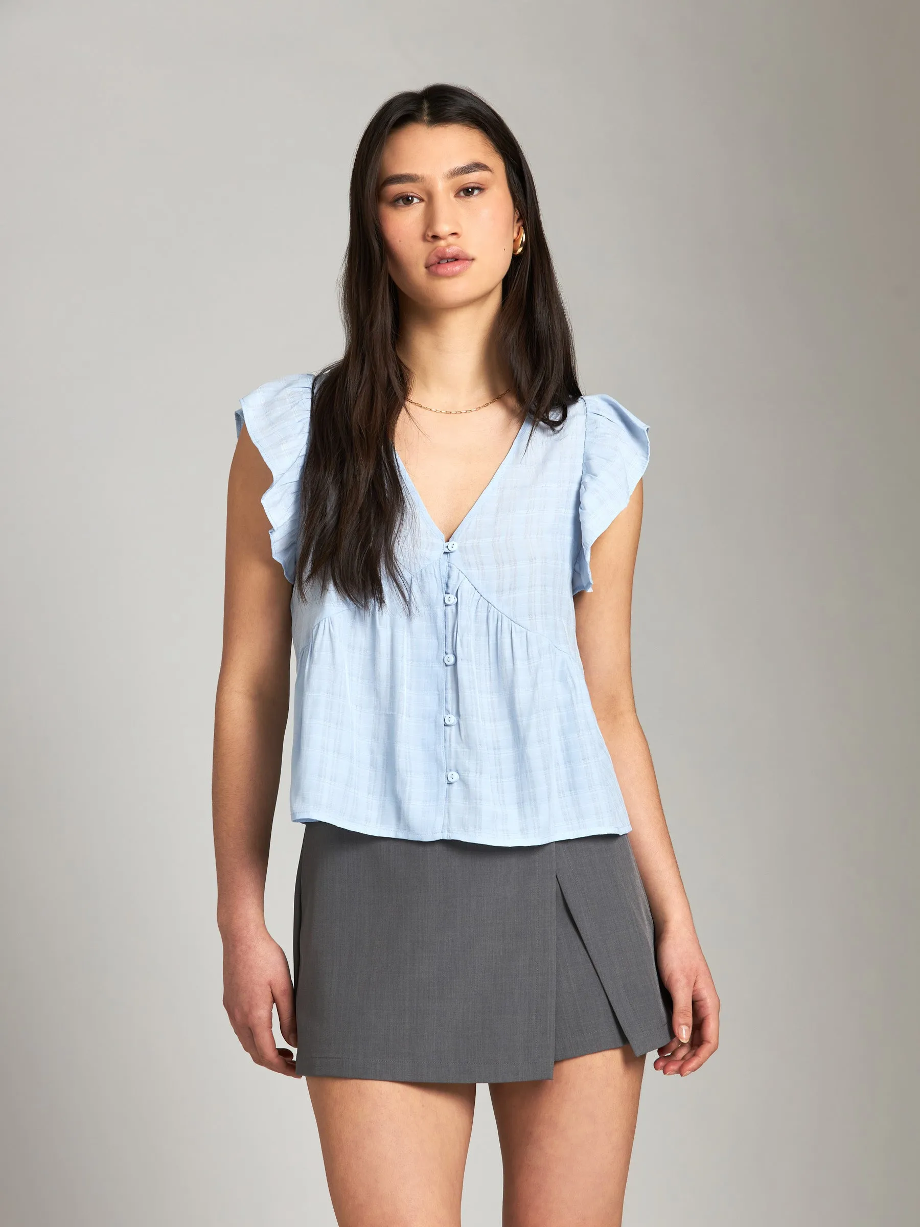 Claris Waterfall Sleeve Blouse sold by Plenty