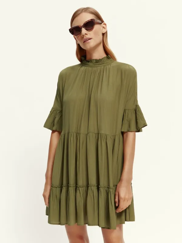 Short Dress With Ruffle Sleeve sold by Plenty