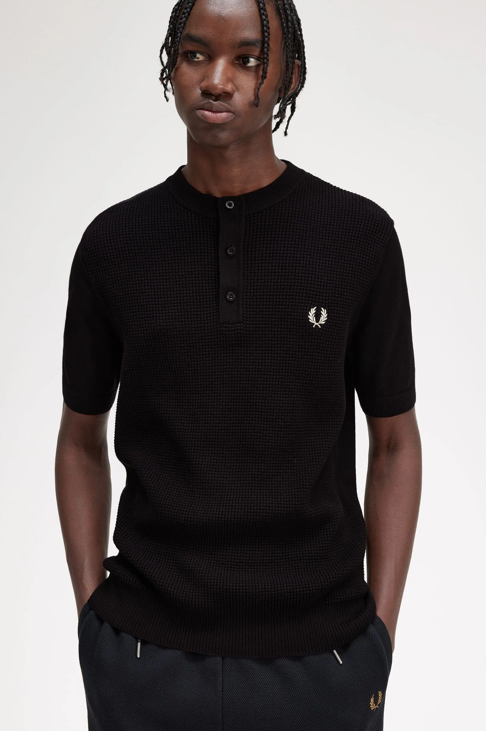 Waffle Stitch Henley Shirt sold by Plenty product image thumbnail 2