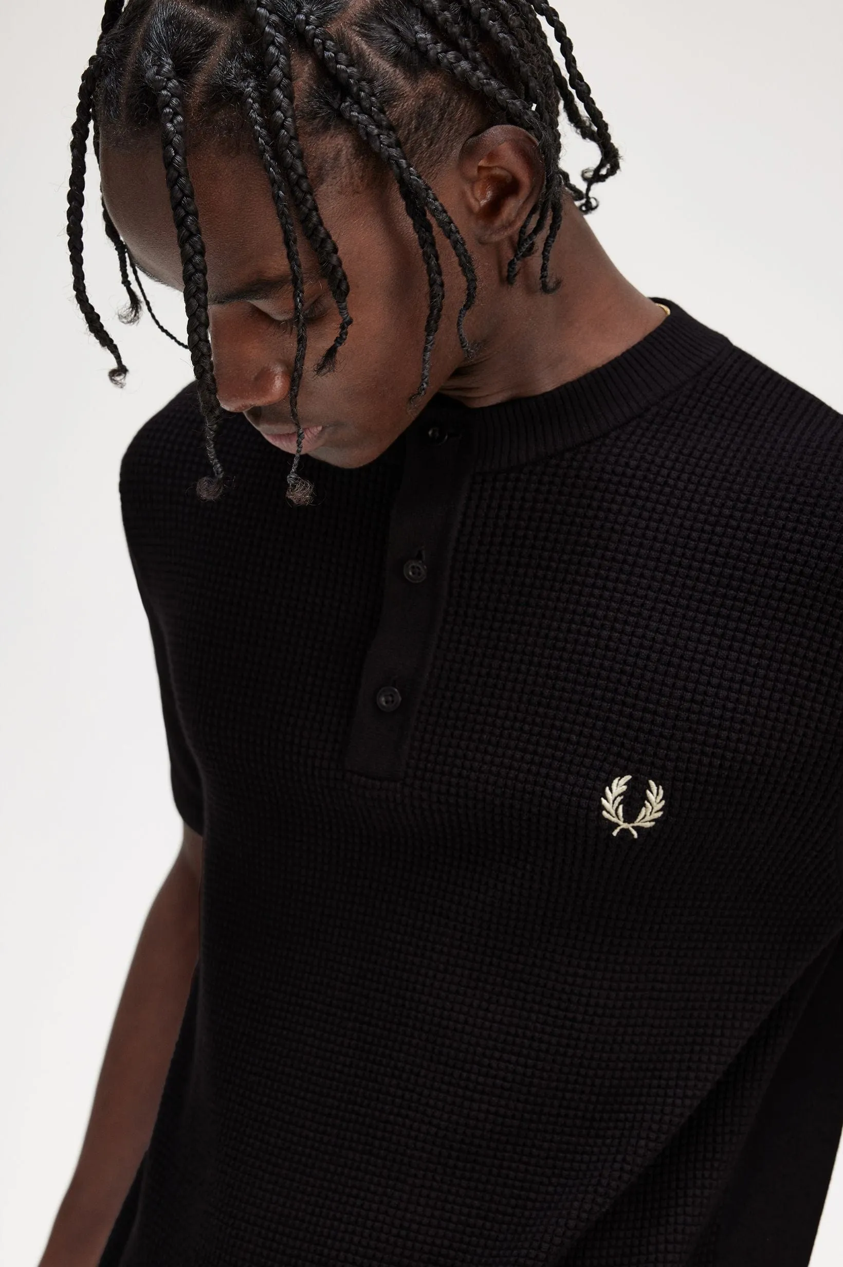 Waffle Stitch Henley Shirt sold by Plenty product image thumbnail 3