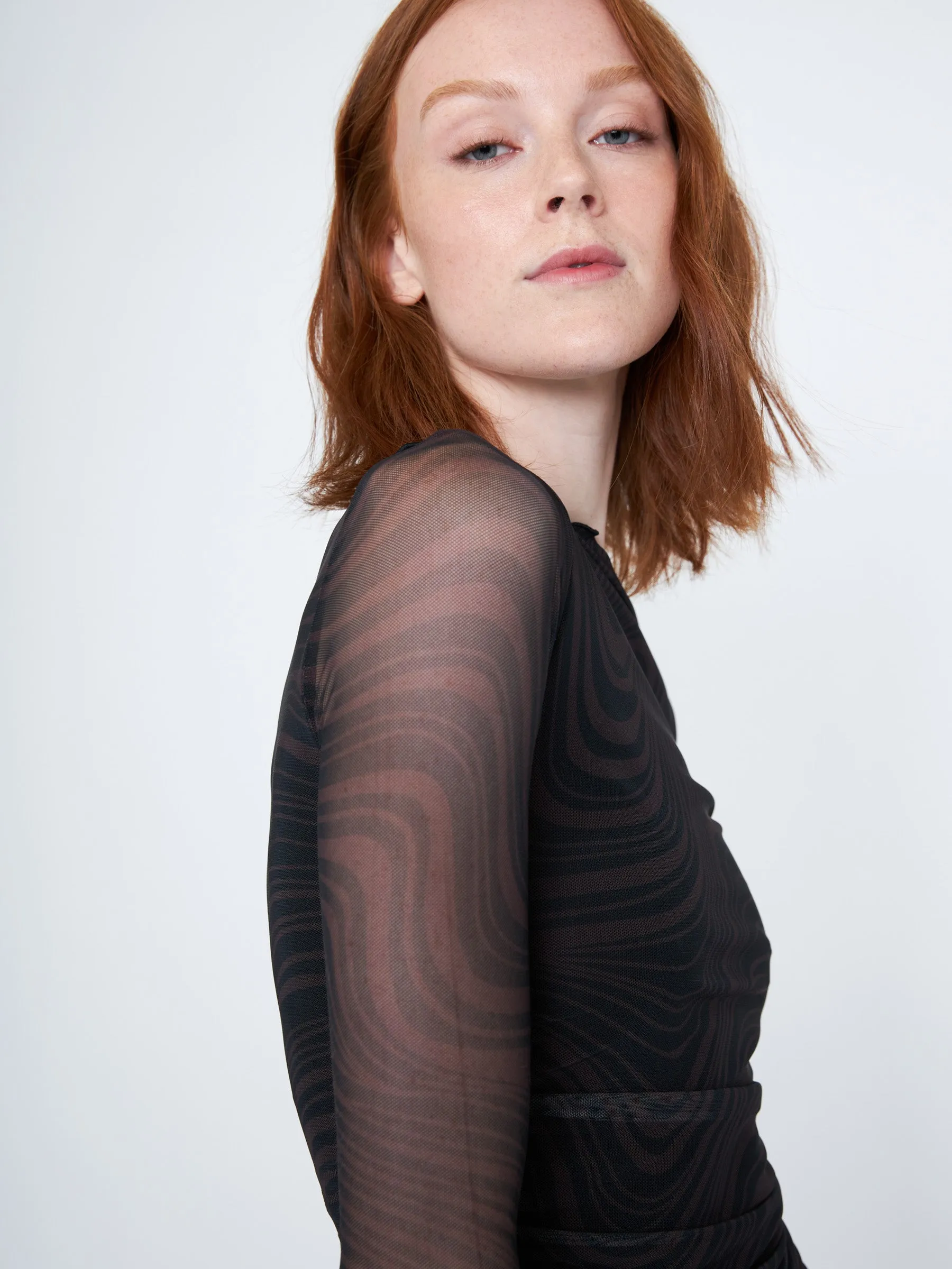 Mesh Print Noemi Ruched Dress sold by Plenty product image thumbnail 3