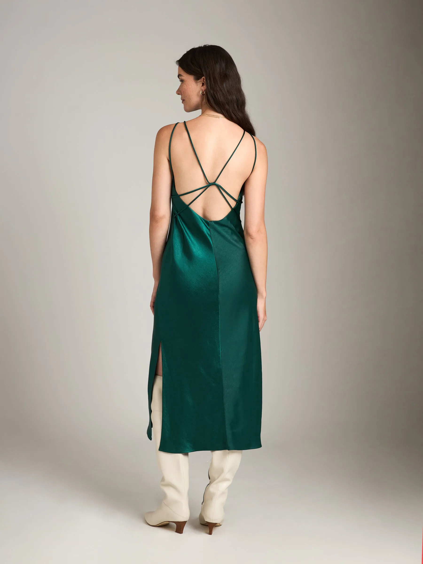 Satin Aneesha High Neck Bias Dress sold by Plenty product image thumbnail 2