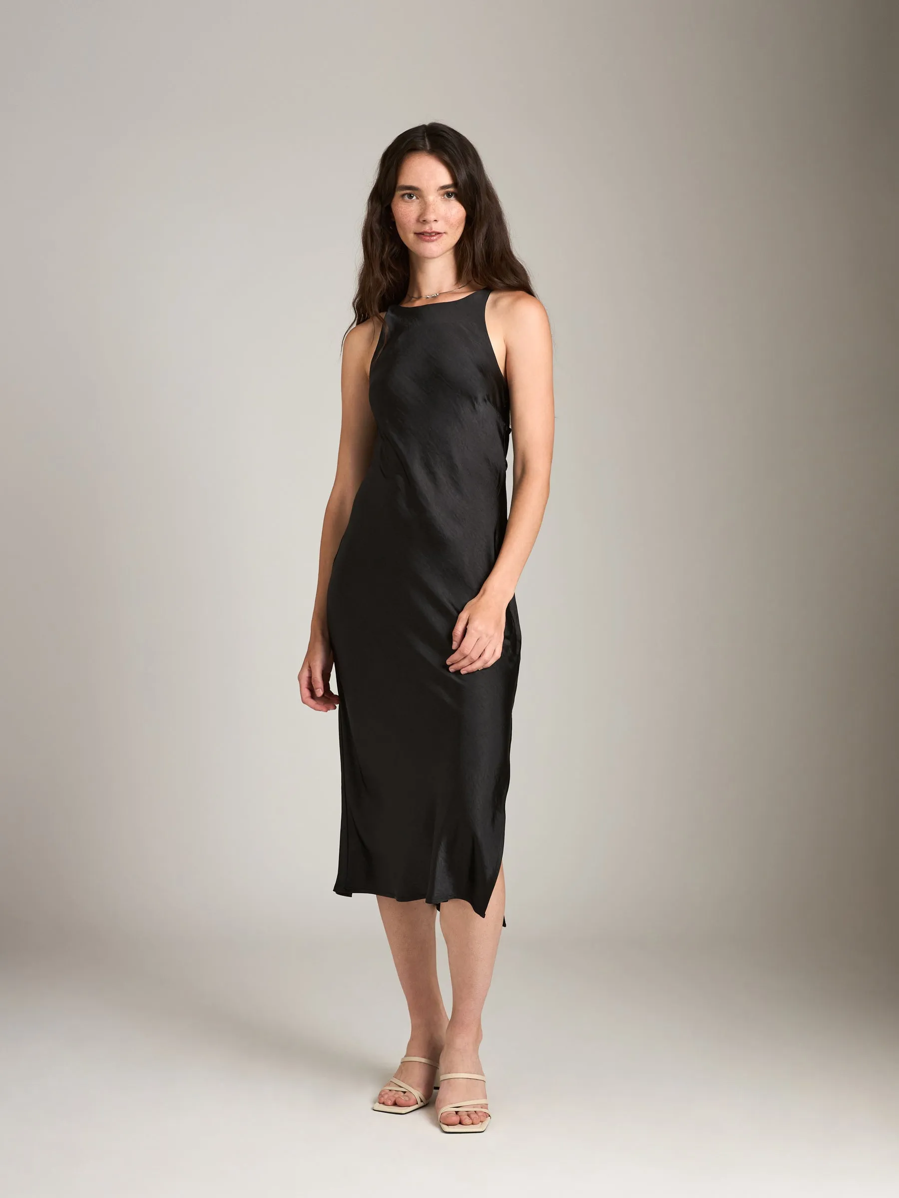 Satin Aneesha High Neck Bias Dress sold by Plenty product image thumbnail 3