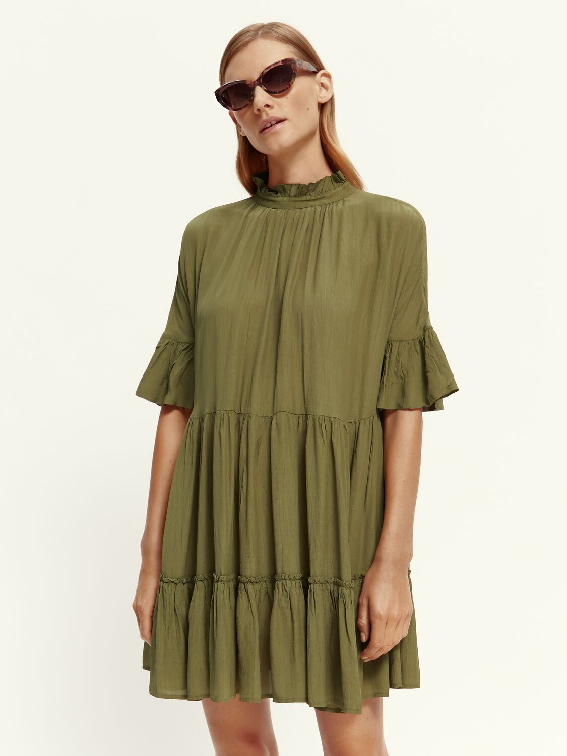 Short Dress With Ruffle Sleeve sold by Plenty